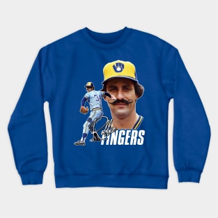 Retro Rollie Fingers Handlebar Crew Tribute Crewneck Sweatshirt